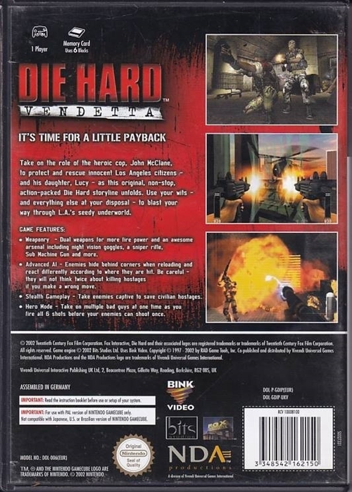 Die Hard Vendetta - GameCube (B Grade) (Genbrug)